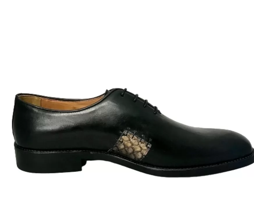 Uomo CAMARRI CALZATURE Scarpe Uomo | Stringata Fatta A Mano Con Toppe In Pitone Cucite – Linea Luxury