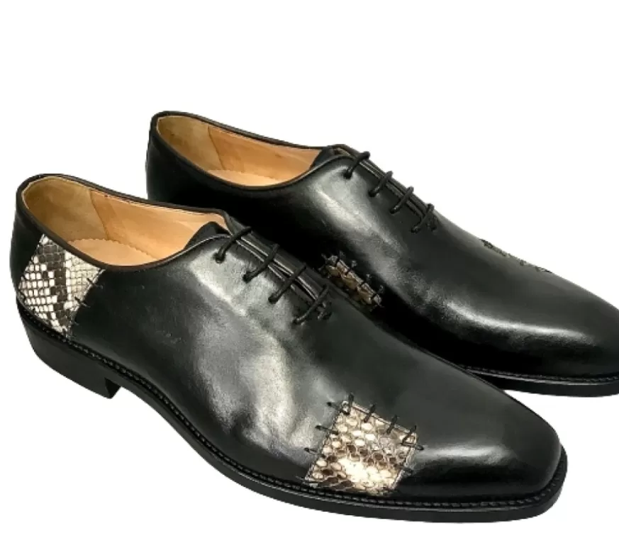 Uomo CAMARRI CALZATURE Scarpe Uomo | Stringata Fatta A Mano Con Toppe In Pitone Cucite – Linea Luxury