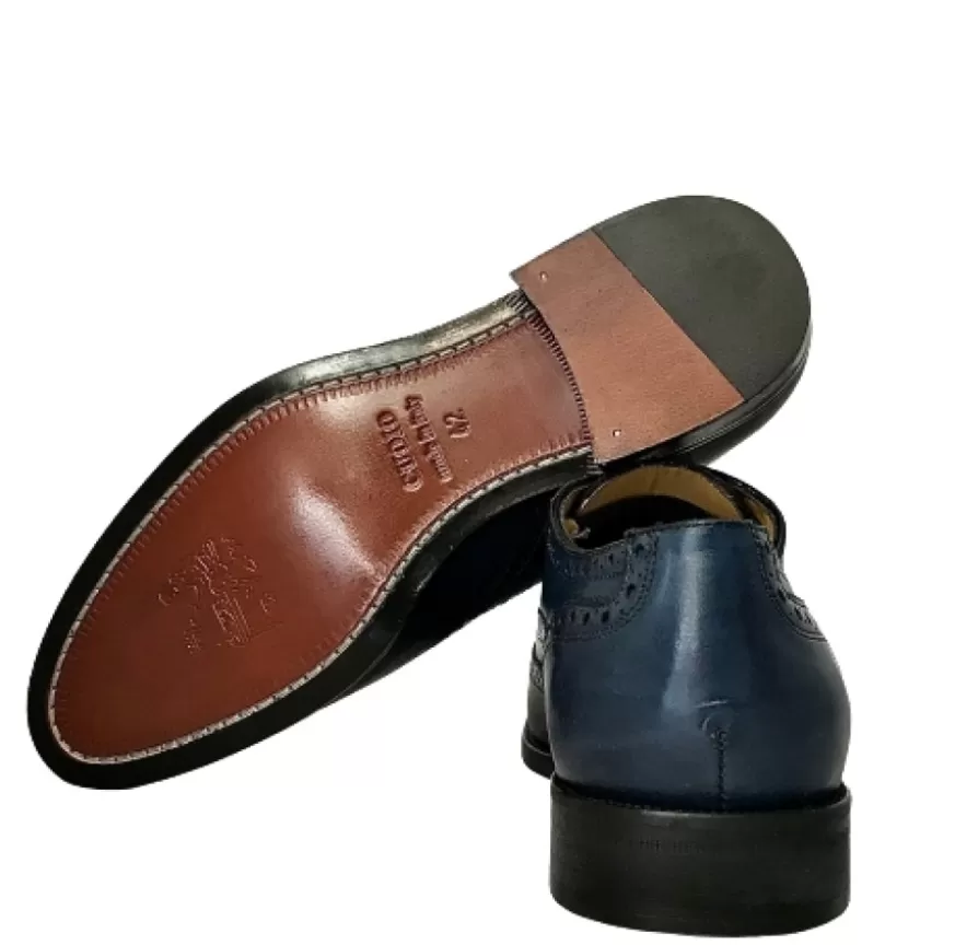 Uomo CAMARRI CALZATURE Scarpe Uomo | Stringata Fondo Cuoio – Duilio Blu Navy Fondo Nero