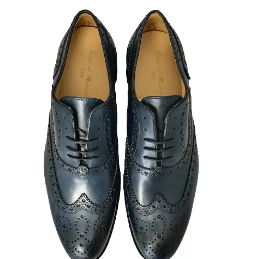 Uomo CAMARRI CALZATURE Scarpe Uomo | Stringata Fondo Cuoio – Duilio Blu Navy Fondo Nero
