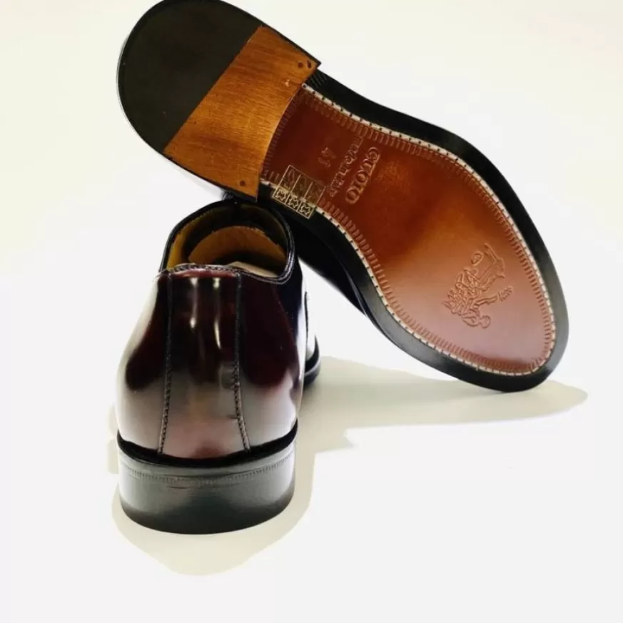 Uomo CAMARRI CALZATURE Scarpe Uomo | Stringata Fondo Cuoio Bordeaux Lucida Con Spunterbo