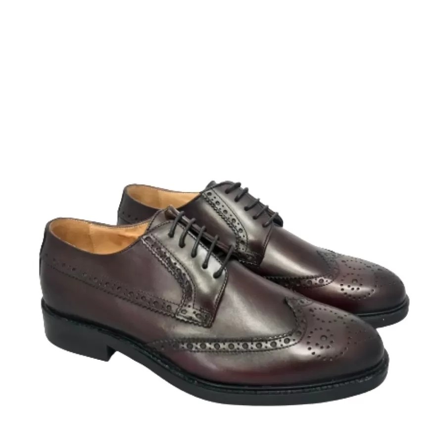Uomo CAMARRI CALZATURE Scarpe Uomo | Stringata In Pelle Fondo Cuoio – Duilio 2 Bordeaux