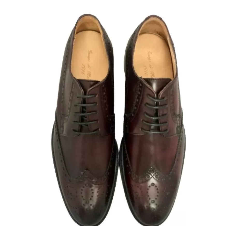 Uomo CAMARRI CALZATURE Scarpe Uomo | Stringata In Pelle Fondo Cuoio – Duilio 2 Bordeaux