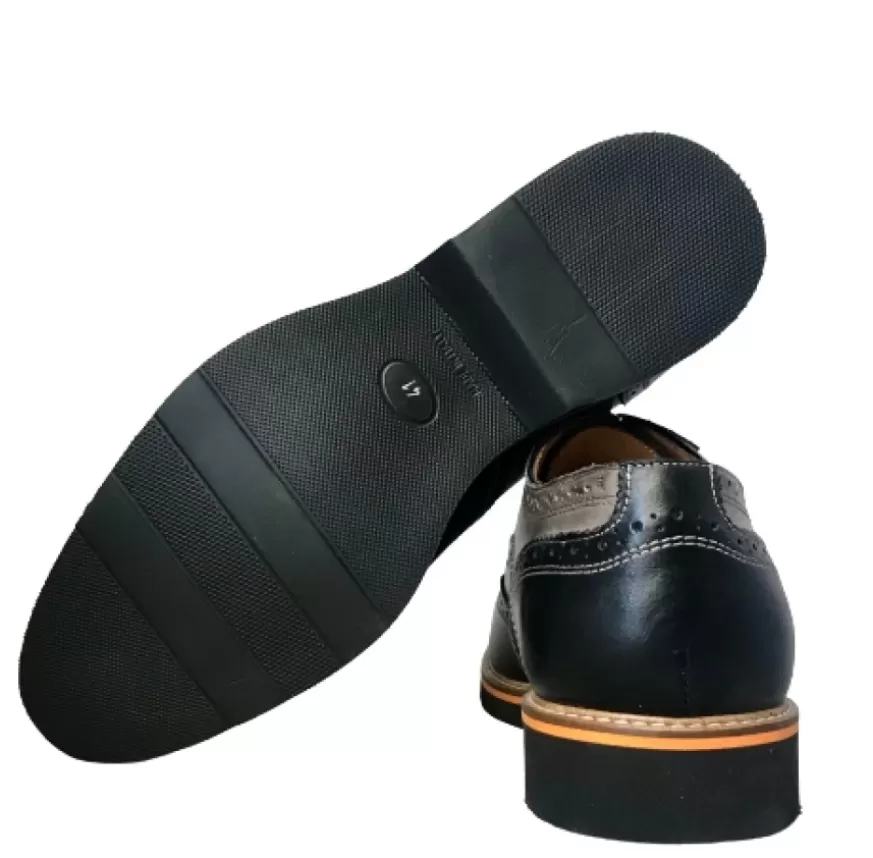 Uomo CAMARRI CALZATURE Scarpe Uomo | Stringata In Pelle Nera E Grigia Mod.H
