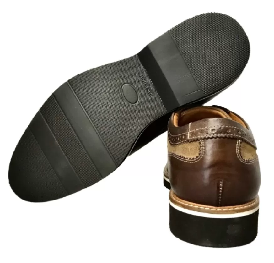 Uomo CAMARRI CALZATURE Scarpe Uomo | Stringata In Pelle Testa Di Moro E Nabuk Taupe