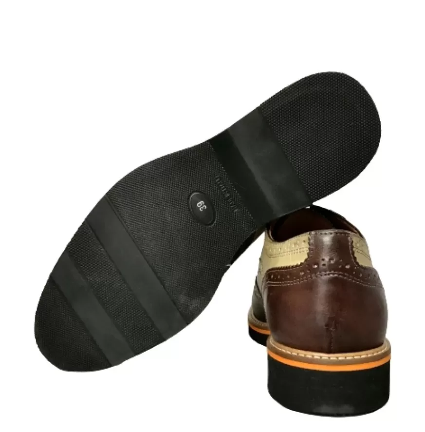 Uomo CAMARRI CALZATURE Scarpe Uomo | Stringata In Pelle Testa Di Moro E Taupe