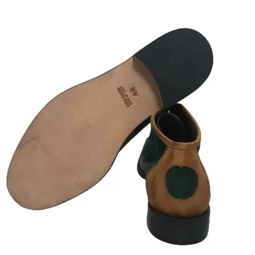 Uomo CAMARRI CALZATURE Scarpe Uomo | Tazio In Pelle Cuoio E Camoscio Verde