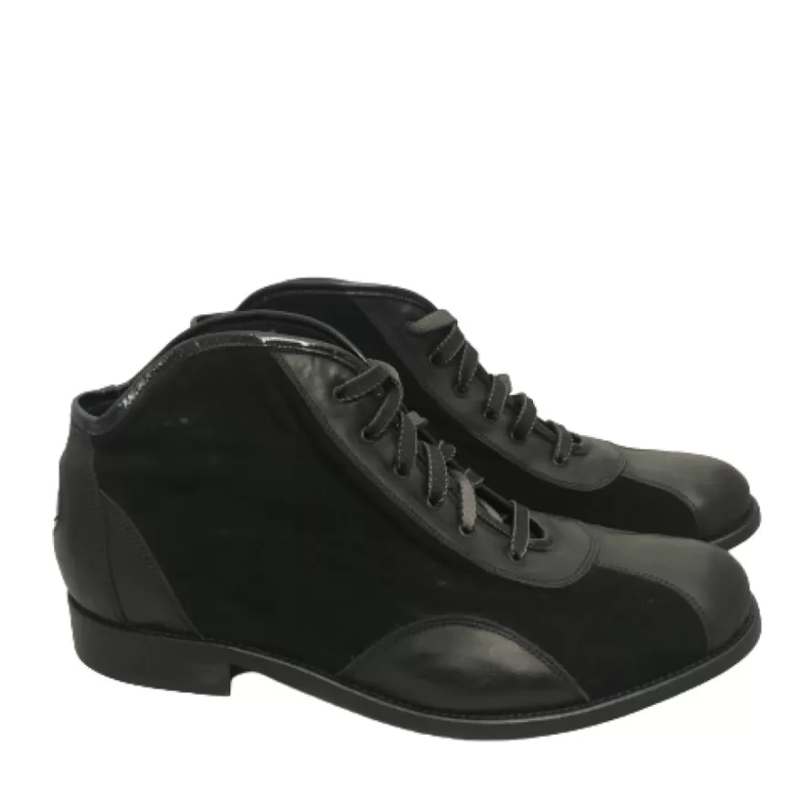 Uomo CAMARRI CALZATURE Scarpe Uomo | Tazio In Pelle E Camoscio Nero